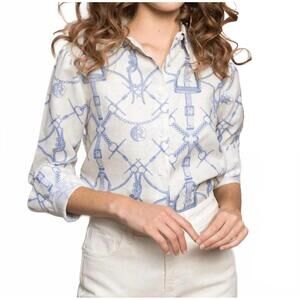 NEW RONNER DESIGN morsetti linen shirt in cielo